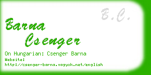 barna csenger business card